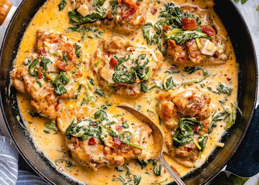 Creamy Garlic Chicken with Spinach