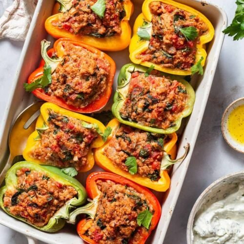 Mediterranean Chicken Stuffed Peppers