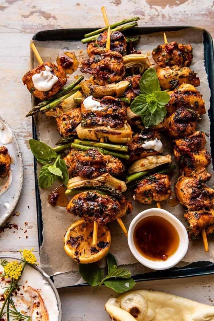 Lemon Herb Grilled Chicken Skewers